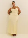Reformation Britney Satin Dress Es In Jaune
