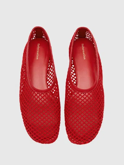 Reformation Britt Ballet Flat Red 6.5