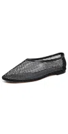 Reformation Britt Ballet Flats Black Mesh In Black Mesh