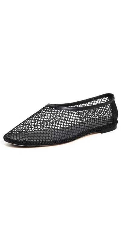 Reformation Britt Ballet Flats Black Mesh