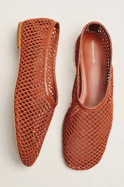 Reformation Britt Ballet Flats In Brown