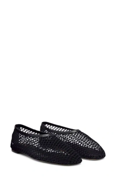 Reformation Britt Netted Ballet Flats In Black