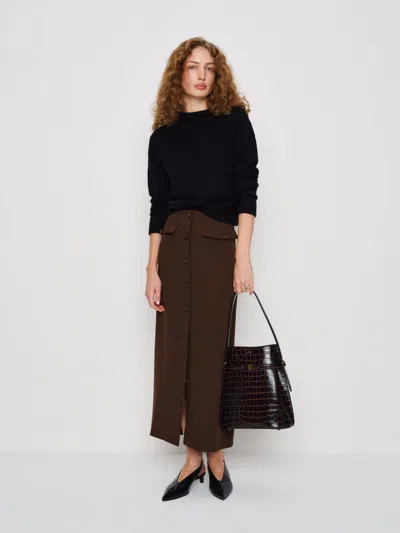 Reformation Britt Skirt In Brown