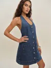 Reformation Brittany Halter Denim Mini Dress