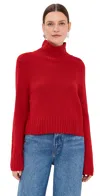 Reformation Womens Cherry Brooke Turtle-neck Recycled-cashmere And Wool Jumper In Cherry