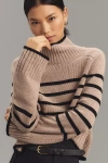 Reformation Brooke Crop Cashmere Turtleneck Sweater In Black