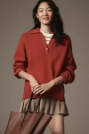 Reformation Brooklyn Polo Sweater In Red