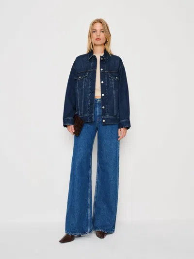 Reformation Brooks Oversized Denim Jacket In Blue