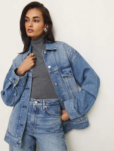 Reformation Brooks Oversized Denim Jacket In Blue