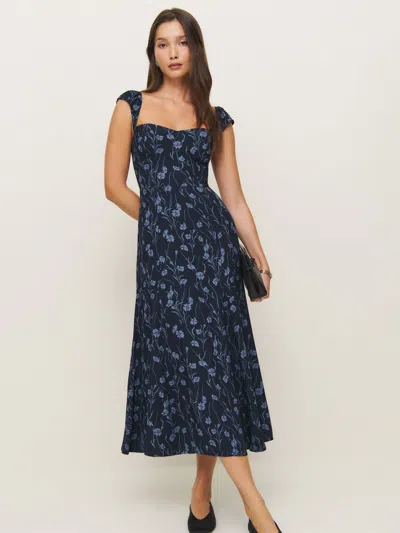Reformation Bryson Dress In Georgia Blue