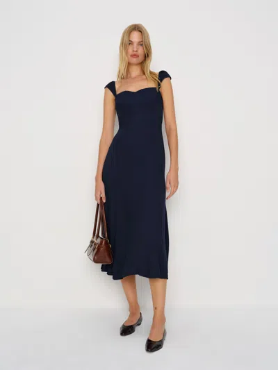 Reformation Bryson Dress In Navy