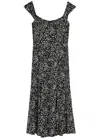 Reformation Bryson Floral-print Crepe Midi Dress In Multi