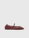 Reformation Buffy Ruched Ballet Flat In Burgundy