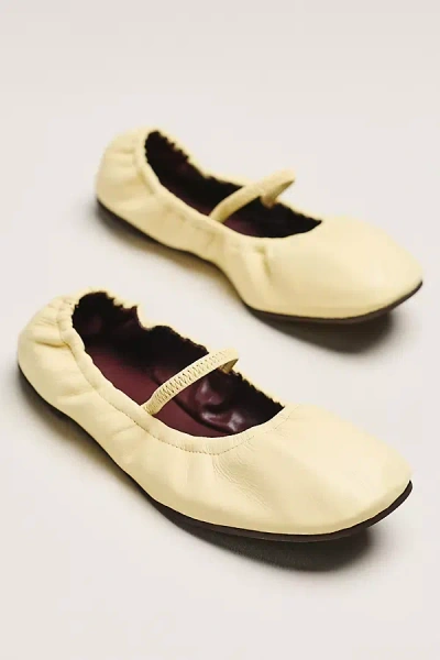 Reformation Buffy Ruched Ballet Flats In Blue