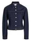 Reformation Button Fitted Jacket In Blue