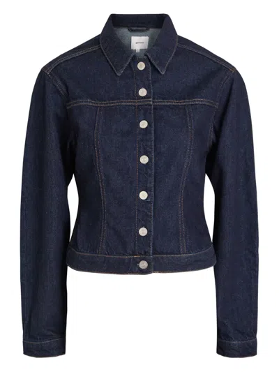 Reformation Button Fitted Jacket In Blue