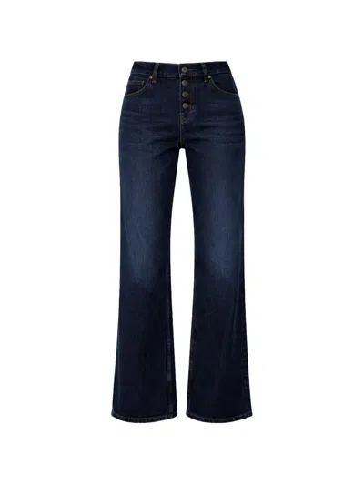 Reformation Button-embellishment Jeans In Blue