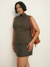 Reformation Buxton Skirt Es In Brown Herringbone