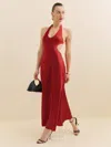 Reformation Cacio Silk Dress In Sundried Tomato