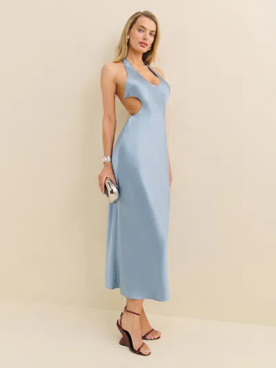 Reformation Cacio Silk Dress In Teardrop