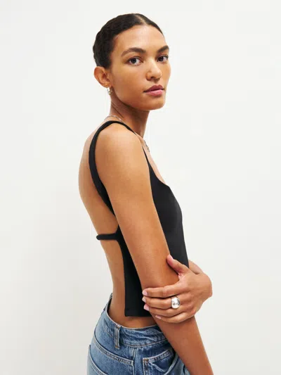 Reformation Cairo Knit Top In Black