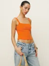 Reformation Cairo Knit Top In Orange