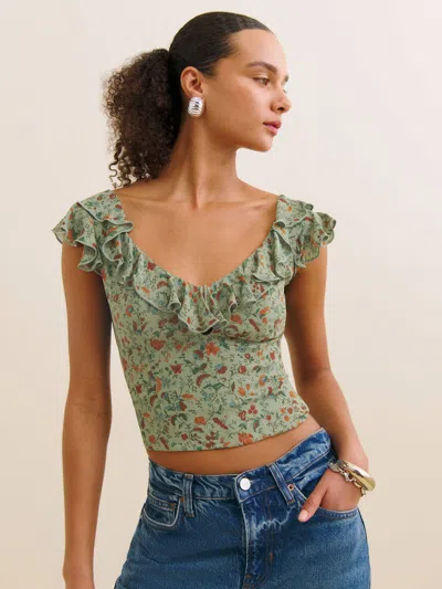 Reformation Cala Top In Green