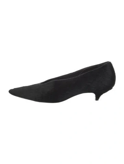 Pre-owned Reformation Calf Hair Pumps In Black