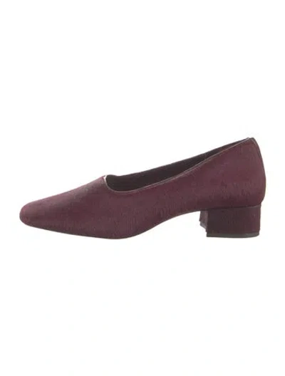 Pre-owned Reformation Calf Hair Pumps In Burgundy