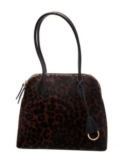 Pre-owned Reformation Calf Hair Shoulder Bag In Brown