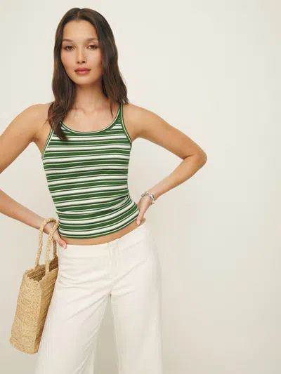 Reformation Calie Tank In Green Stripe
