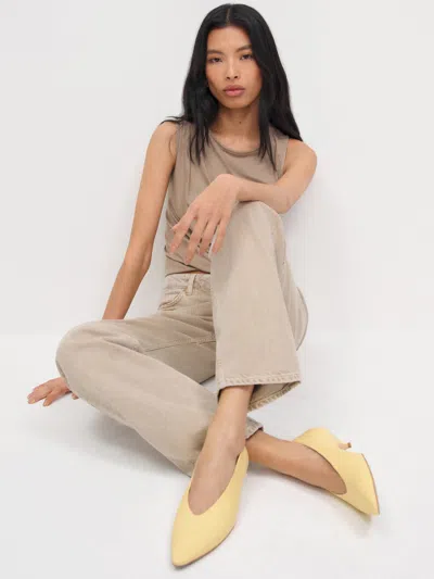 Reformation Calista Kitten Heel Pump Yellow 9.5