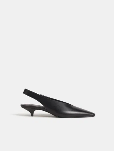 Reformation Calista Slingback Heel Black Leather 9.5