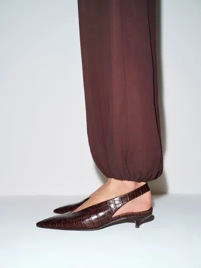 Reformation Calista Slingback Heel Brown 10.5