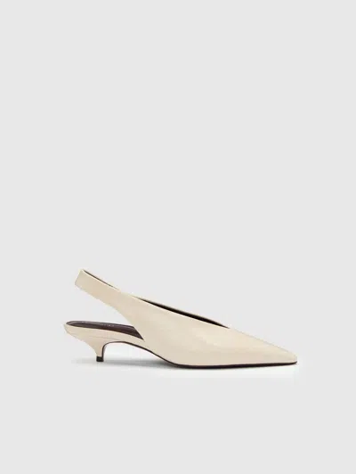 Reformation Calista Slingback Heel Ivory 10.5 In White