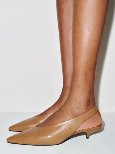 Reformation Calista Slingback Heel Natural 9.5 In Brown
