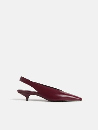 Reformation Calista Slingback Heel Red 6 In Burgundy