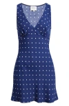 Reformation Calix Polka Dot Crepe Minidress