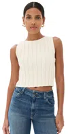 Reformation Dusk Stretch Organic Cotton Knit Top In Gossamer