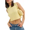 Reformation Callie Rib Organic Cotton Crop Sweater Tank In Pineapple