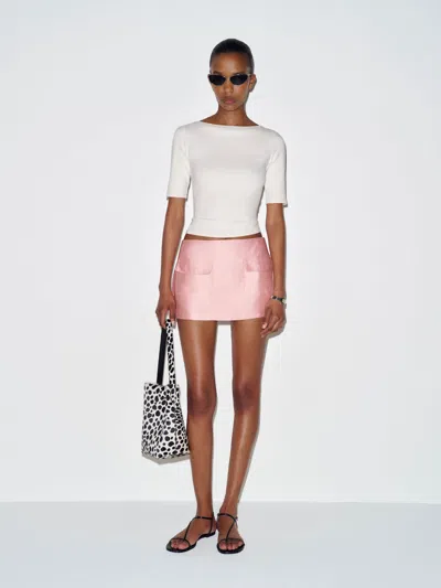 Reformation Calloway Low Rise Skort Pink 8