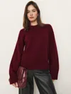 Reformation Calloway Regenerative Wool Crew In Chianti