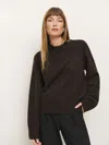 Reformation Calloway Regenerative Wool Crew In Espresso
