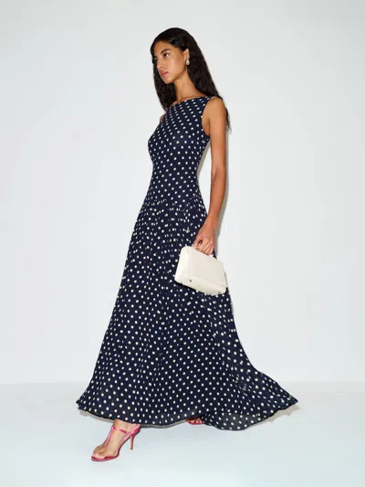 Reformation Camella Dress Blue 10 In Animal Print