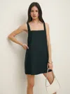 Reformation Cami Linen Dress In Black