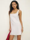 Reformation Cami Linen Dress In White