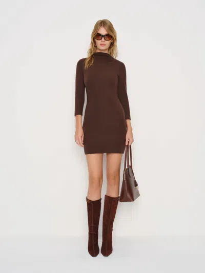Reformation Camille Knit Dress In Brown