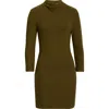 Reformation Camille Long Sleeve Sweater Minidress In Green