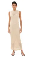 REFORMATION CAMILLE OPEN KNIT MAXI DRESS HORCHATA