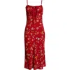 Reformation Camira Floral Empire Waist Slipdress In Red